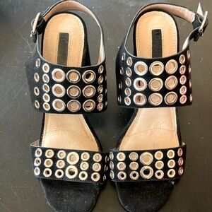 Black and silver Top Shop heels.